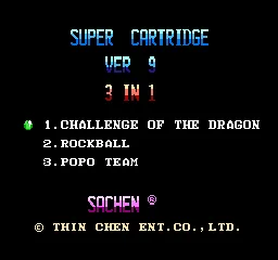 Super Cartridge Ver 9 - 3 in 1 title screen