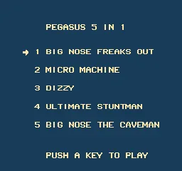Pegasus Golden Five title screen