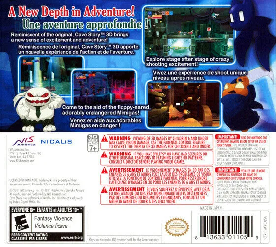Cave Story 3D box back