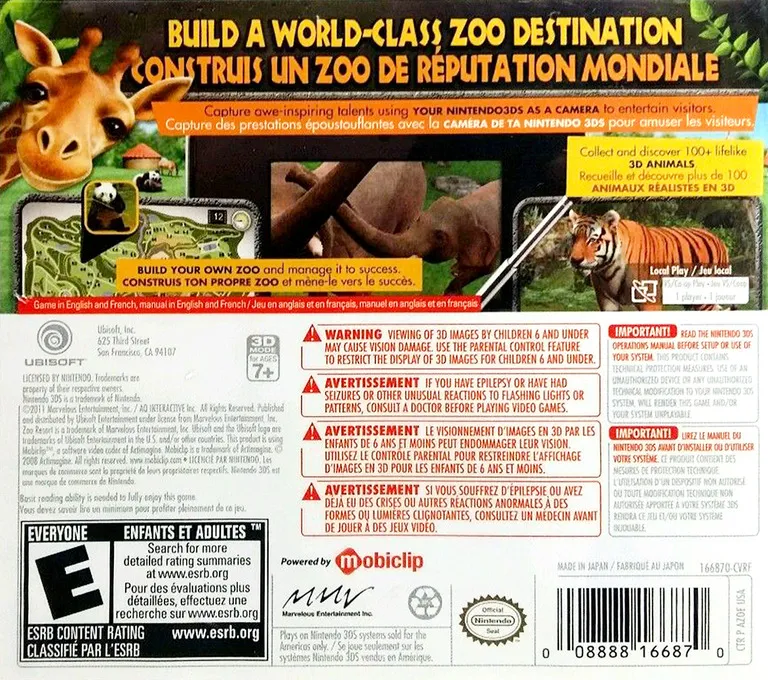 Zoo Resort 3D box back