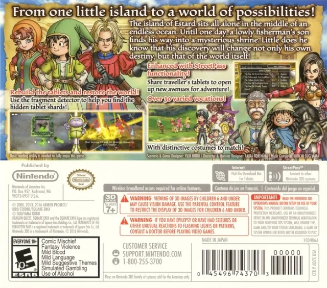 Dragon Quest VII: Fragments of the Forgotten Past box back