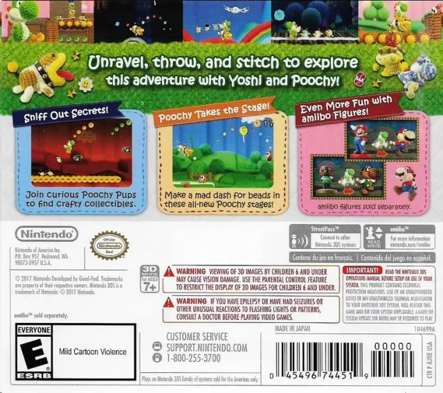 Poochy & Yoshi's Woolly World box back