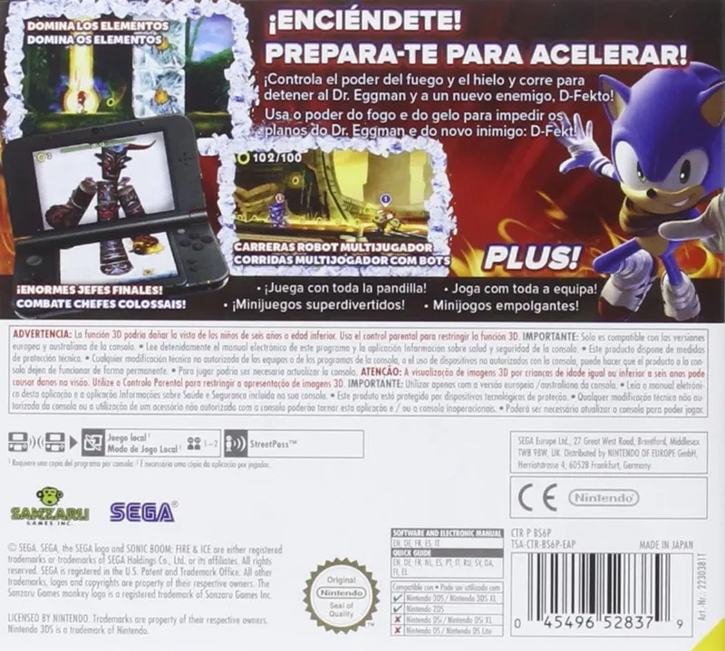 Sonic Boom: Fire & Ice box back
