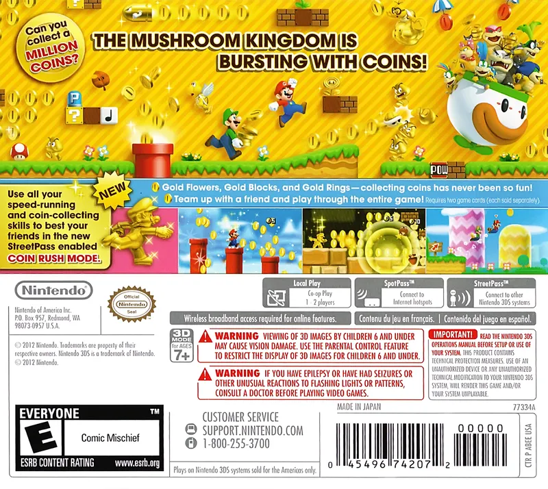New Super Mario Bros. 2 box back
