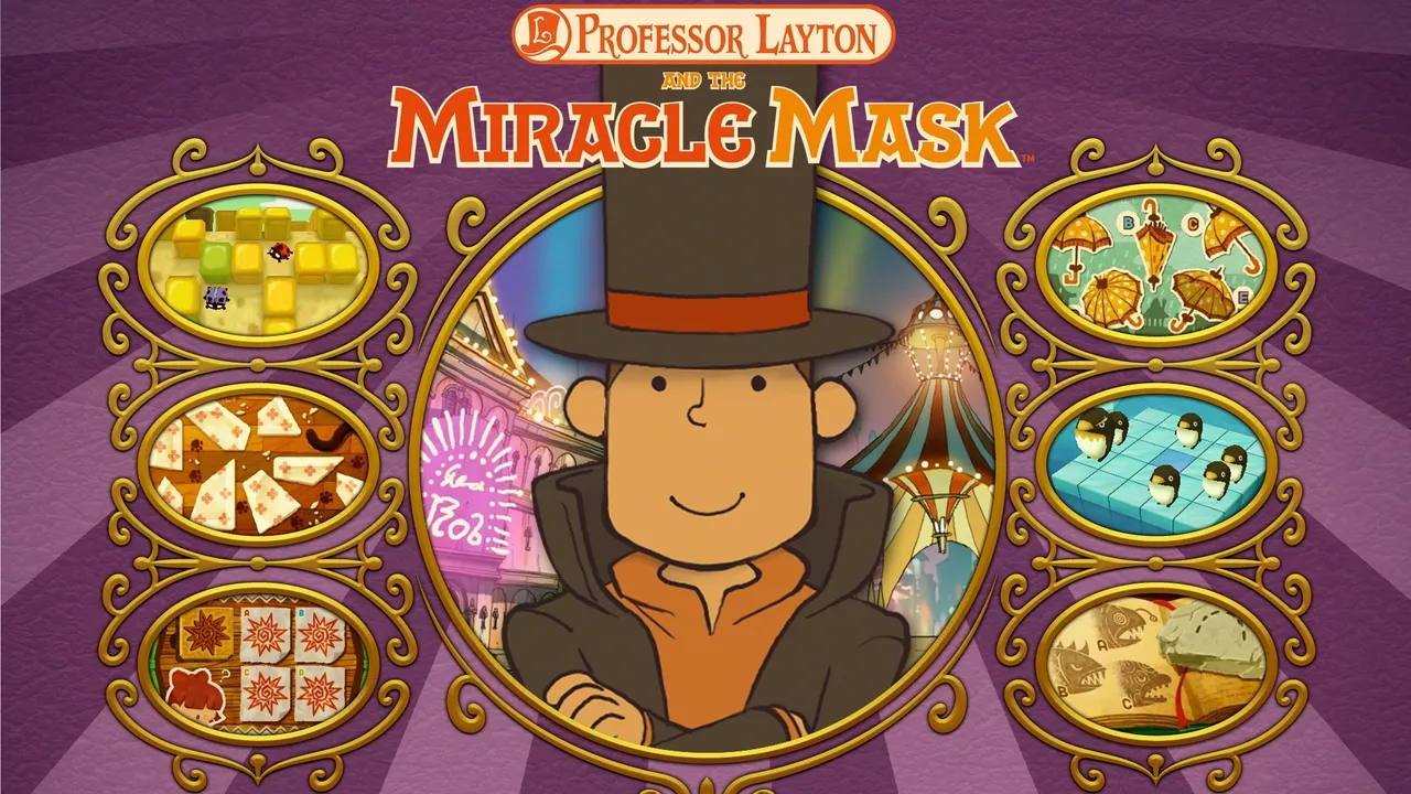 Backdrop artwork for Professor Layton and the Miracle Mask
