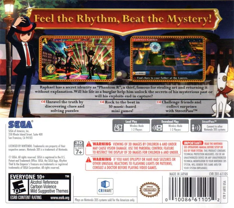 Rhythm Thief & the Emperor's Treasure box back