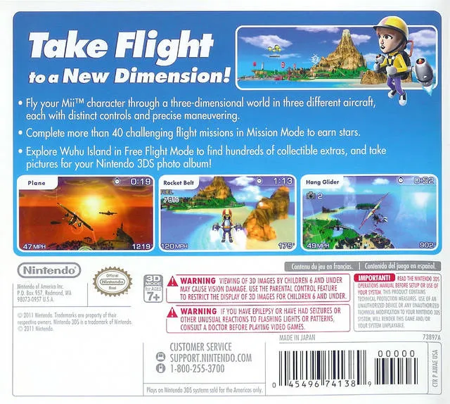 Pilotwings Resort box back