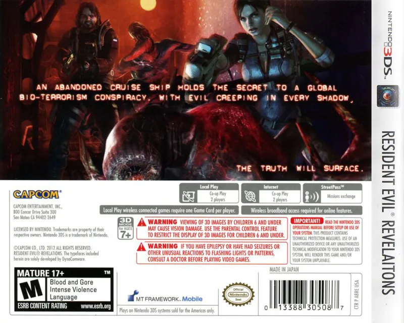 Resident Evil: Revelations box back