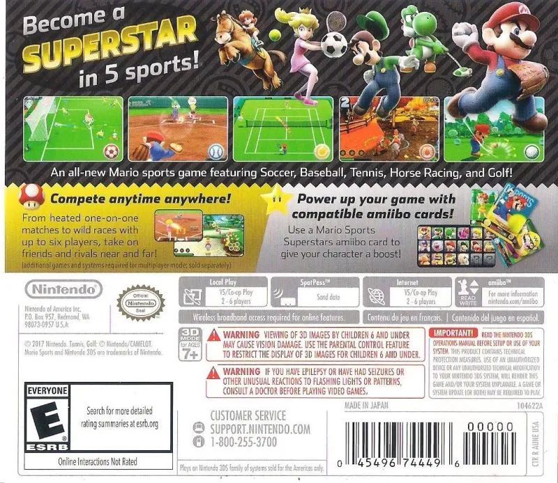 Mario Sports Superstars box back
