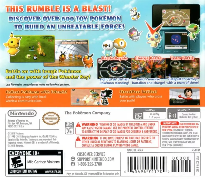 Pokemon Rumble Blast box back