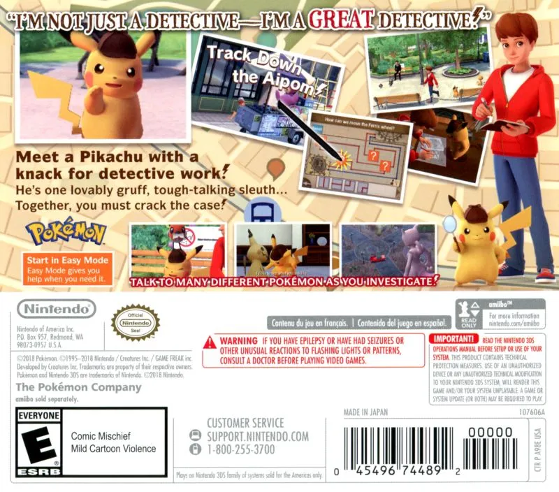 Detective Pikachu box back
