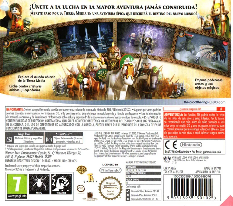 LEGO The Lord of the Rings box back