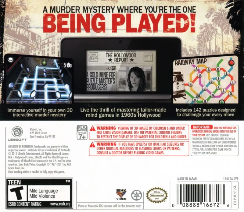 James Noir's Hollywood Crimes box back