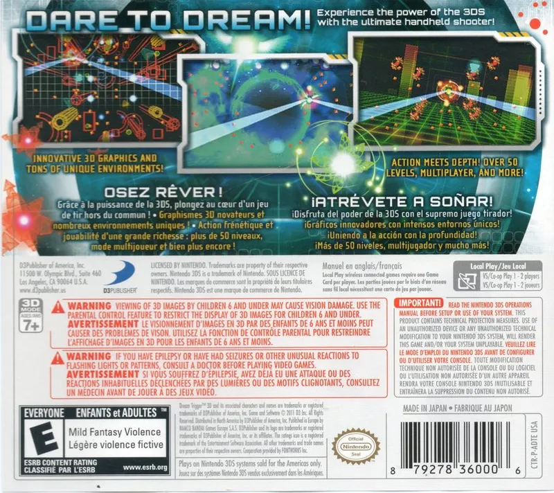 Dream Trigger 3D box back