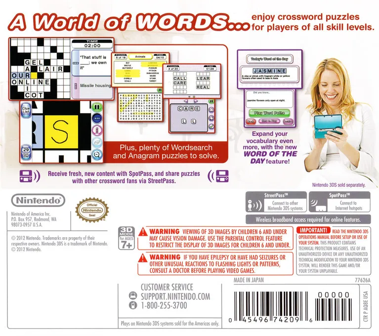 Crosswords Plus box back