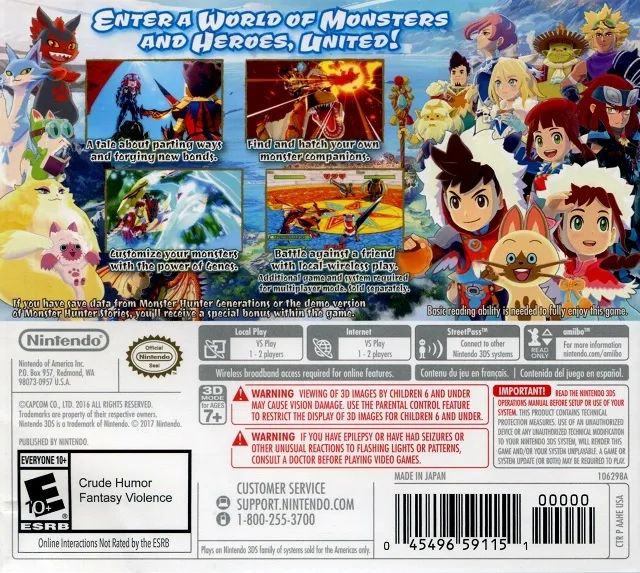 Monster Hunter Stories box back