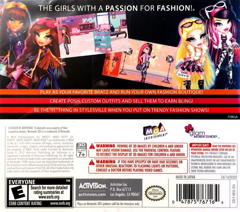 Bratz: Fashion Boutique box back