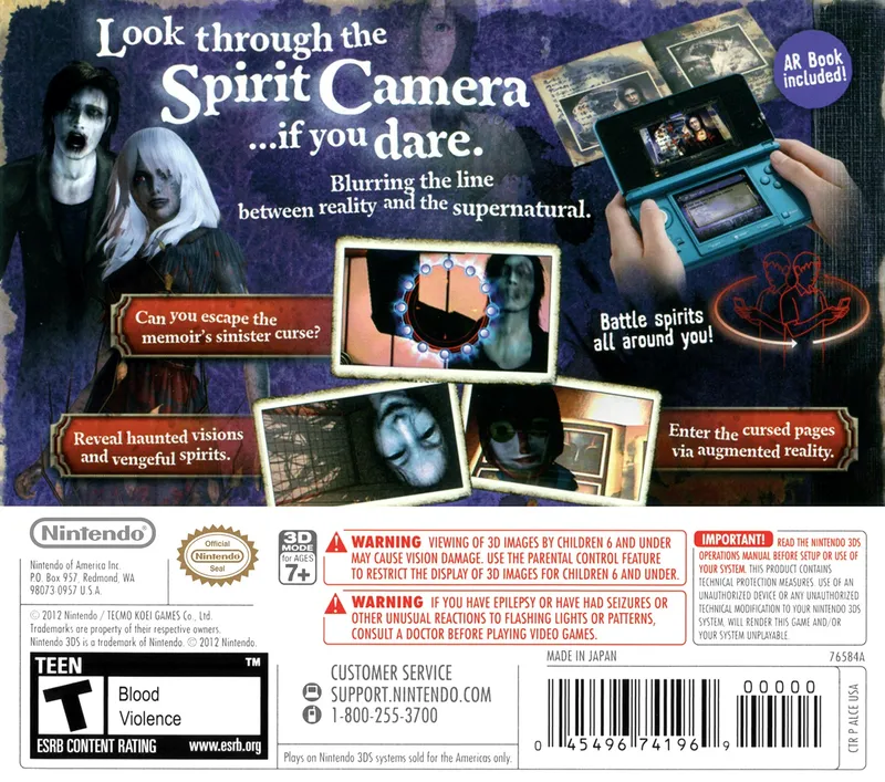 Spirit Camera: The Cursed Memoir box back