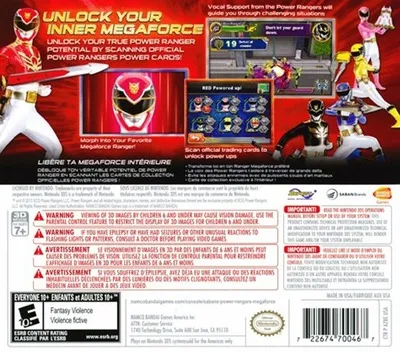 Power Rangers Megaforce box back