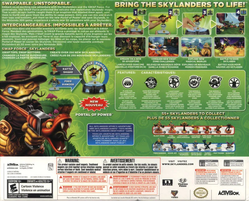 Skylanders: Swap Force box back