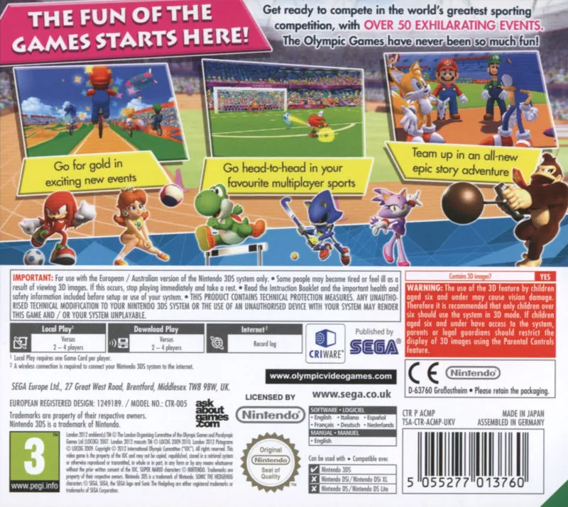 Mario & Sonic at the London 2012 Olympic Games box back