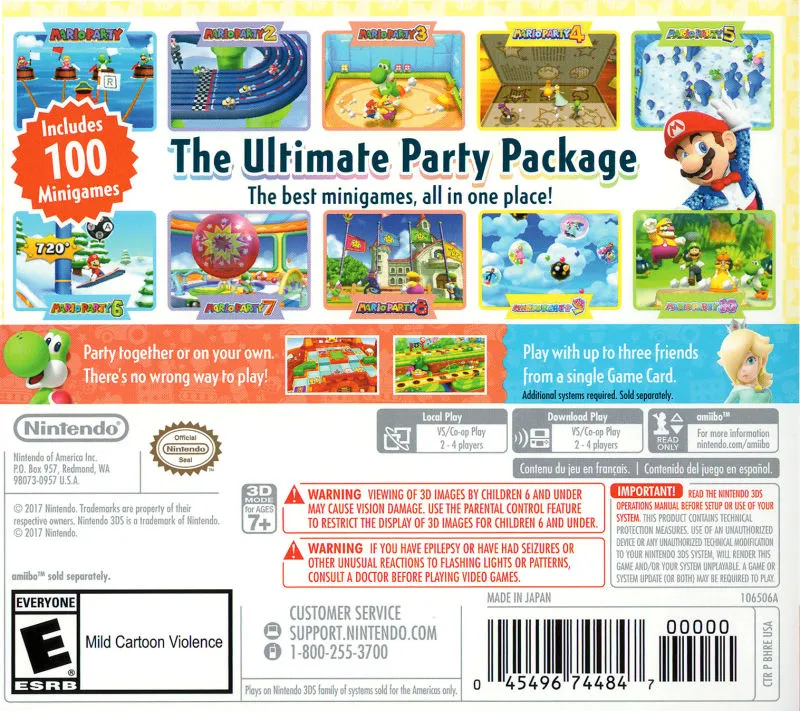 Mario Party: The Top 100 box back