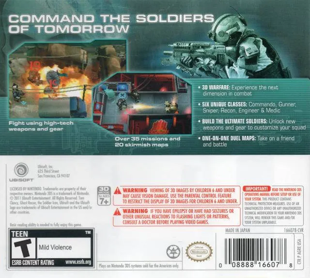 Tom Clancy's Ghost Recon: Shadow Wars box back