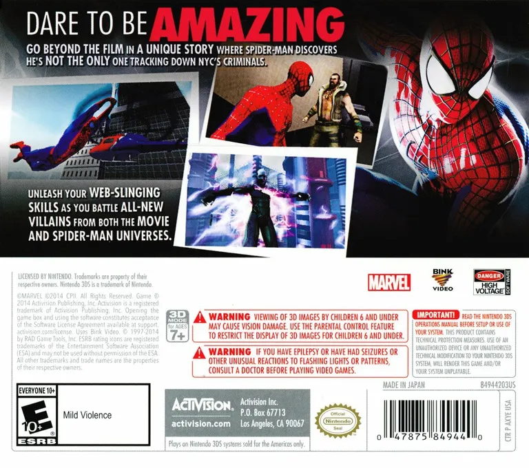 The Amazing Spider-Man 2 box back