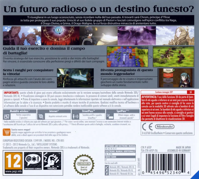 Fire Emblem Awakening box back