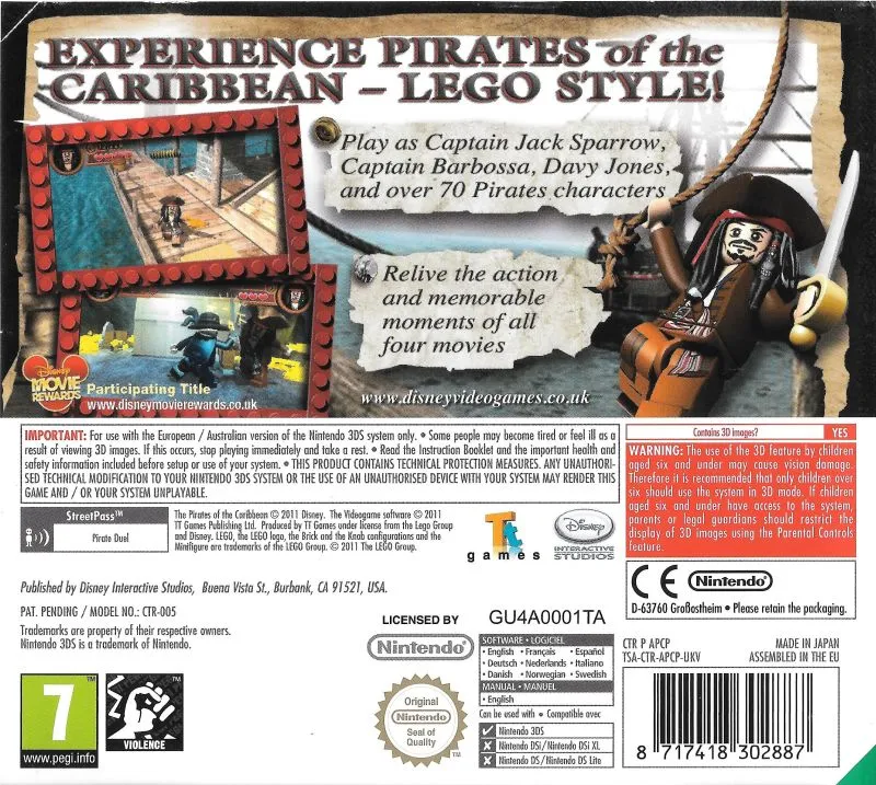 LEGO Pirates of the Caribbean: The Video Game box back