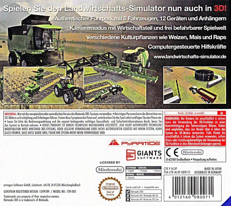 Farming Simulator 2012 3D box back