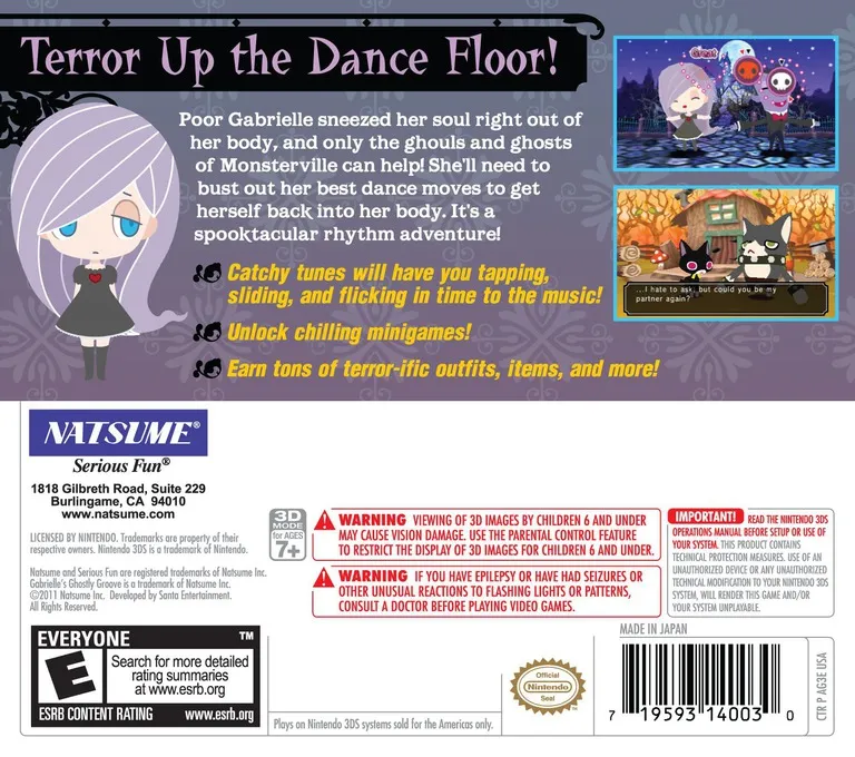 Gabrielle's Ghostly Groove 3D box back