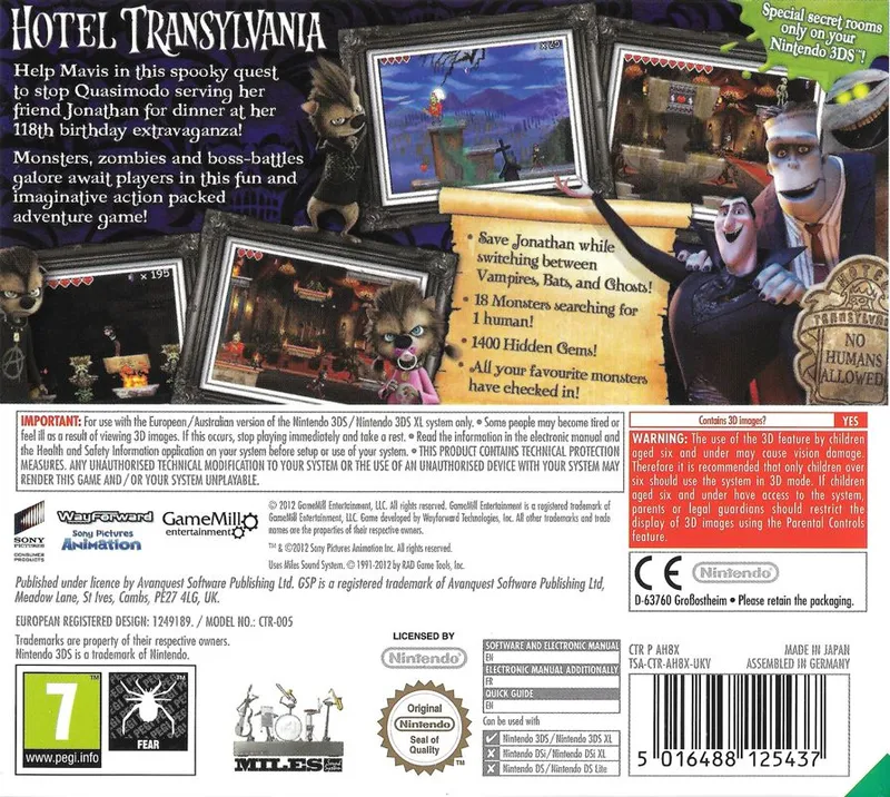 Hotel Transylvania box back