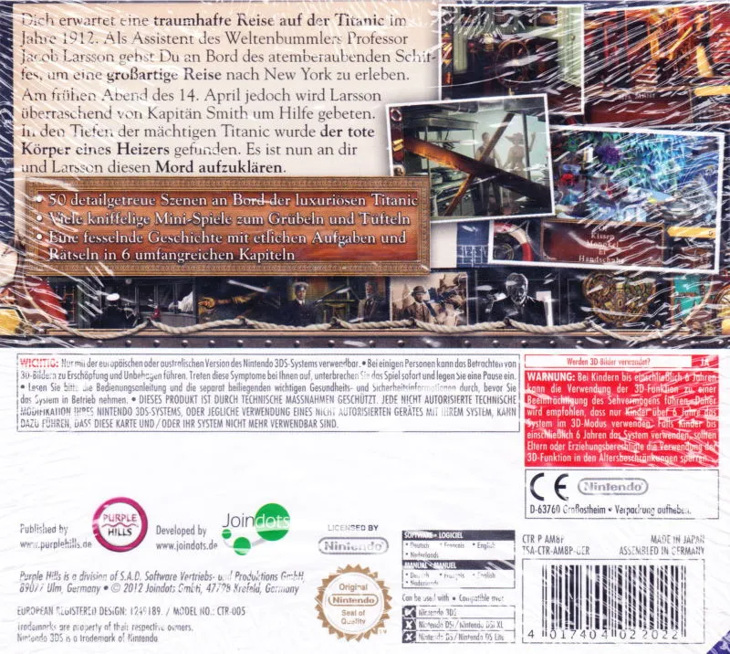 Murder on the Titanic box back