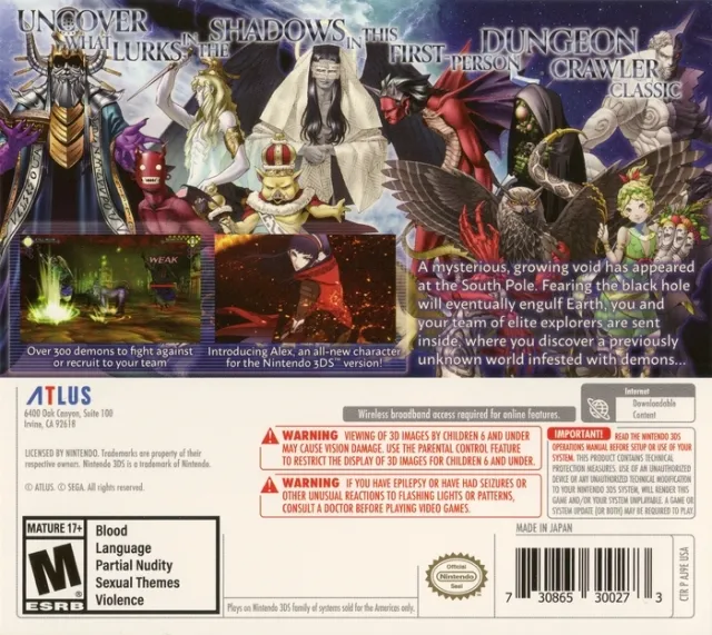 Shin Megami Tensei: Strange Journey Redux box back
