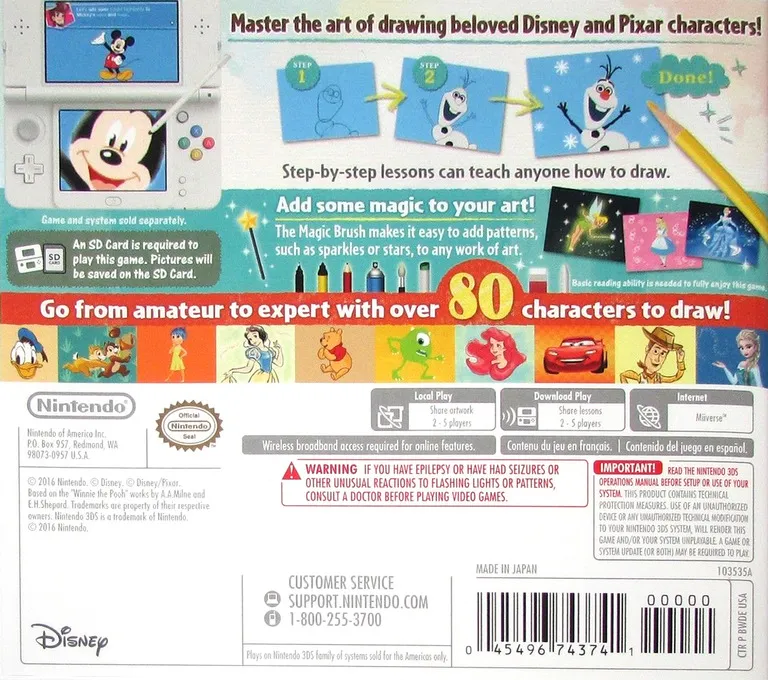 Disney Art Academy box back