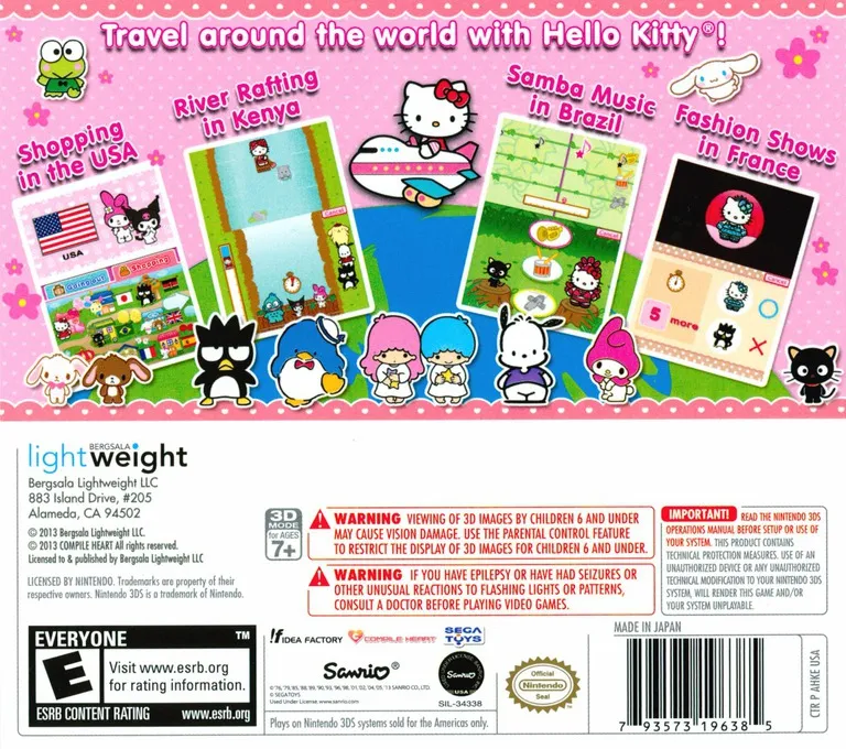 Travel Adventures with Hello Kitty box back