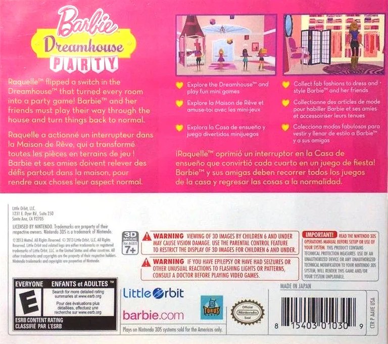 Barbie Dreamhouse Party box back