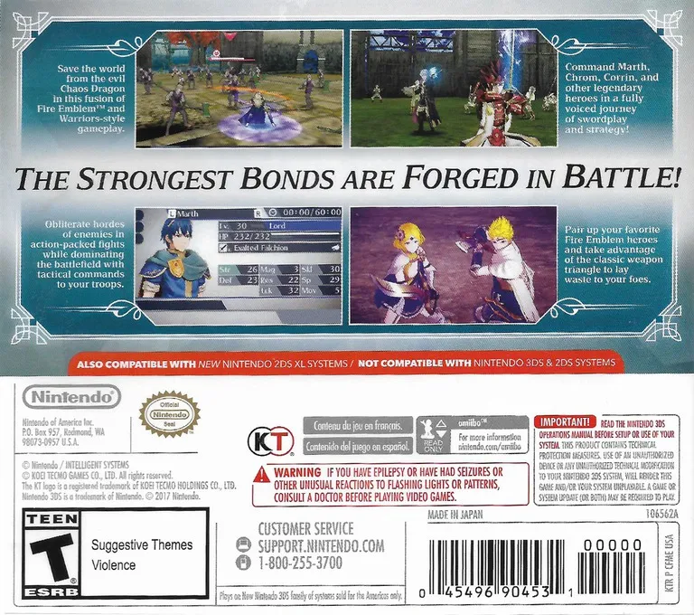 Fire Emblem Warriors box back