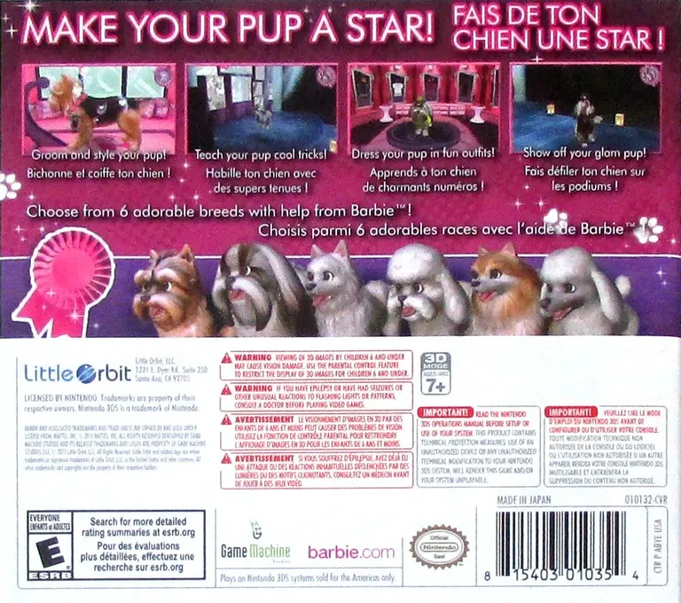 Barbie: Groom and Glam Pups box back