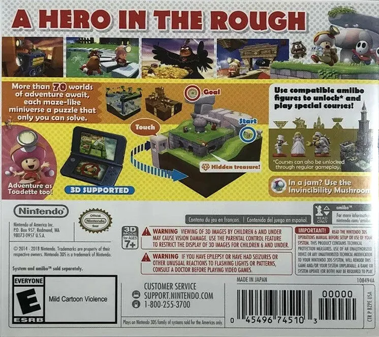 Captain Toad: Treasure Tracker box back