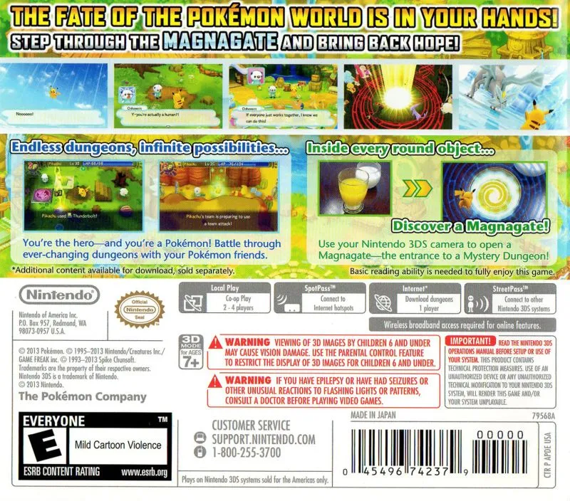 Pokemon Mystery Dungeon: Gates to Infinity box back
