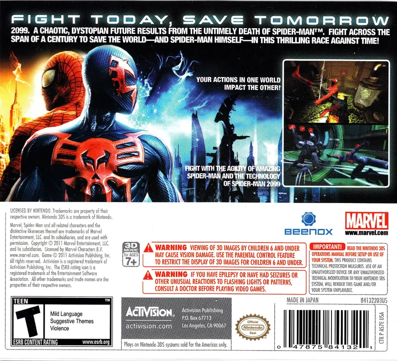 Spider-Man: Edge of Time box back