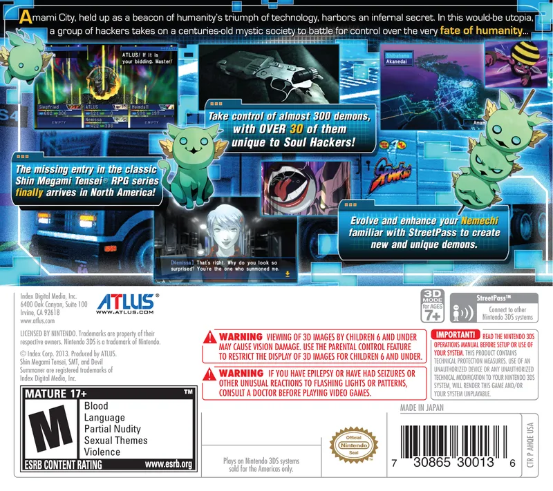 Shin Megami Tensei: Devil Summoner: Soul Hackers box back