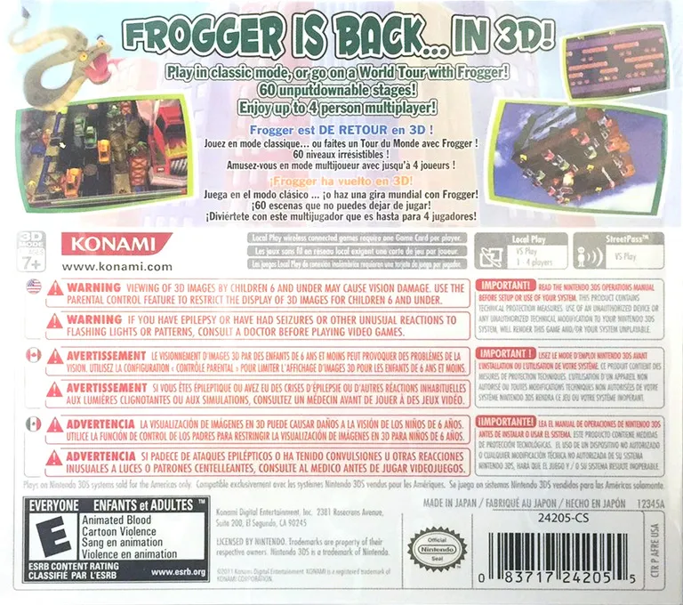 Frogger 3D box back