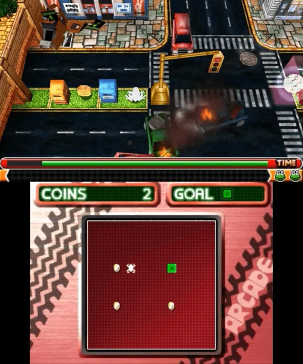 Backdrop artwork for Frogger 3D