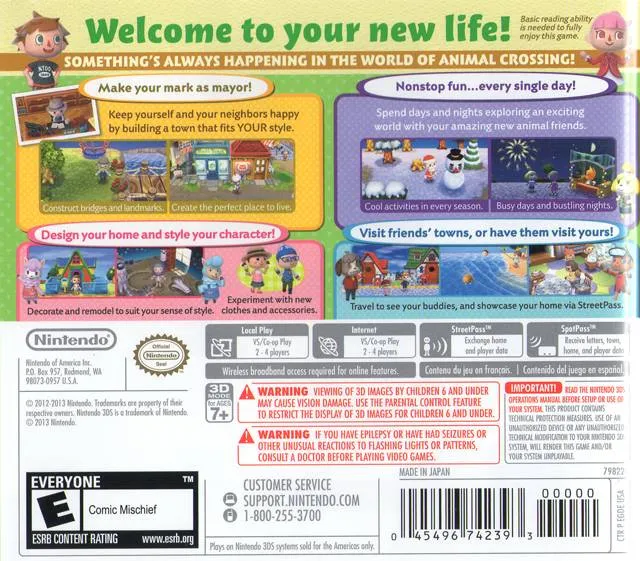 Animal Crossing: New Leaf box back