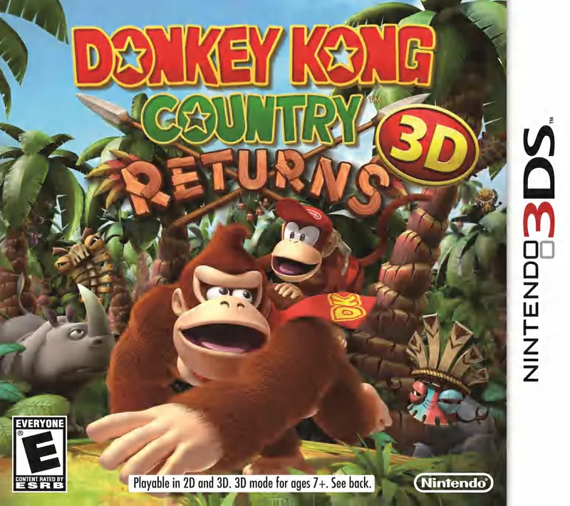 Donkey Kong Country Returns 3D cover art for Nintendo 3DS