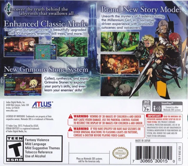 Etrian Odyssey Untold: The Millennium Girl box back