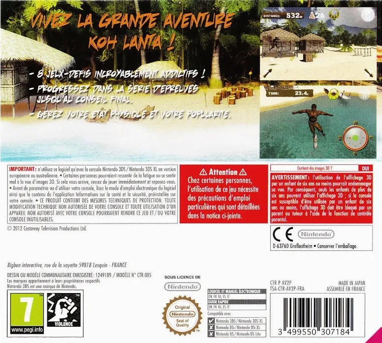 Survivor 3D: The Ultimate Adventure box back